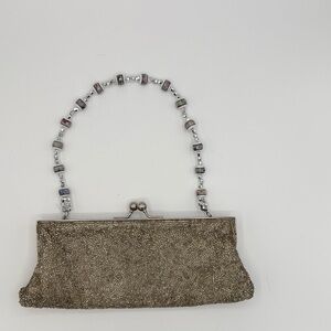 Elegant Beaded Handle Clutch